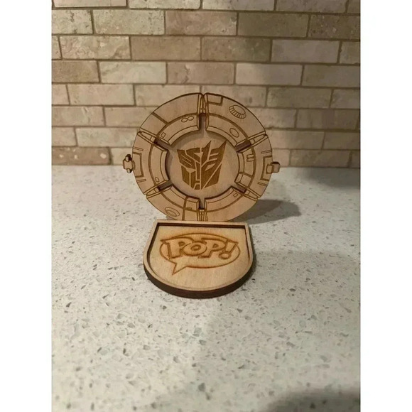 Transformers wood carved funko pop stand - Picture 1 of 3